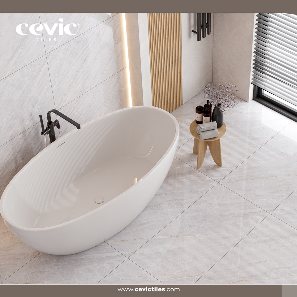 Crosia Ash porcelain tile view 2 — Cevic India