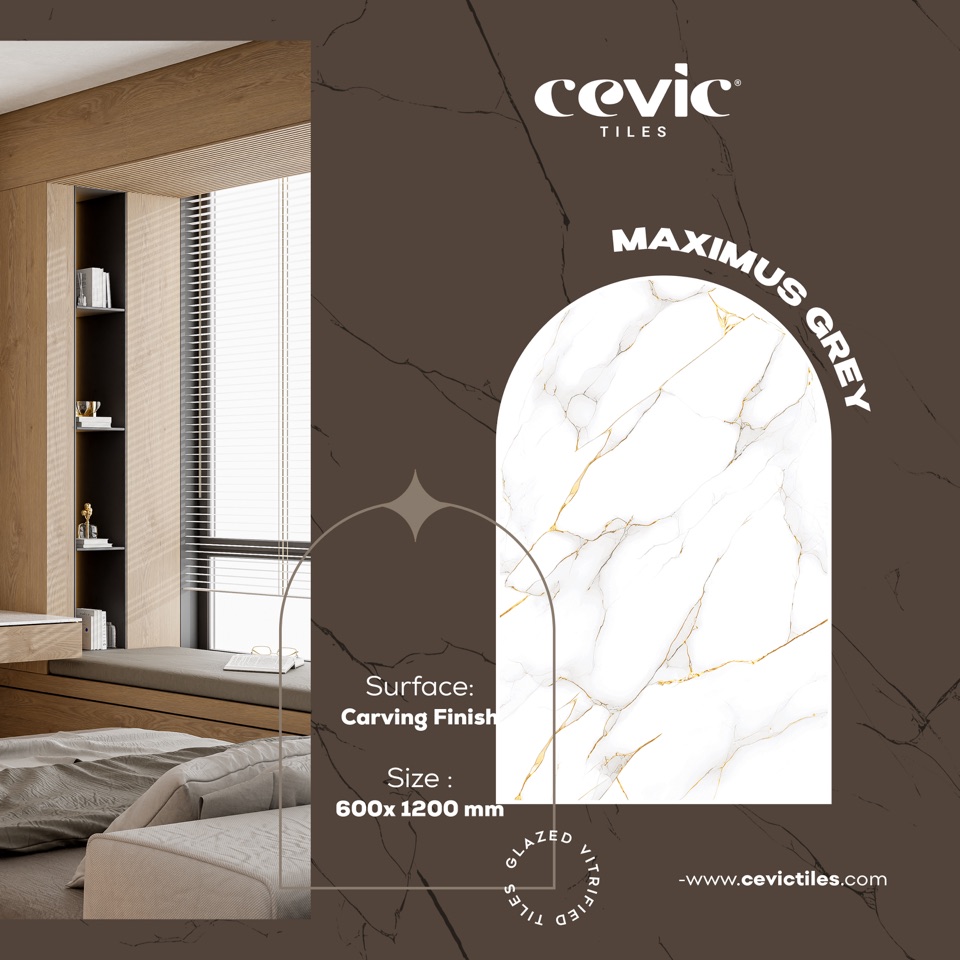 Maximus Grey porcelain tile view 3 — Cevic India