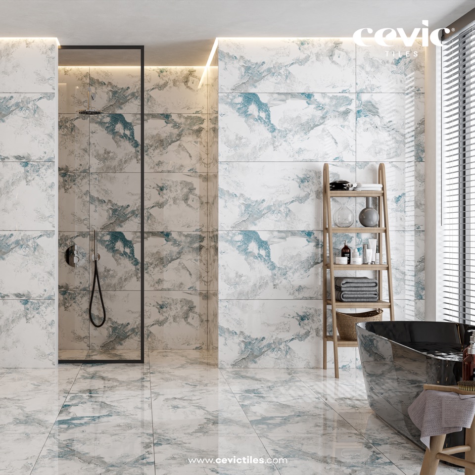 Veranata Aqua porcelain tile view 2 — Cevic India